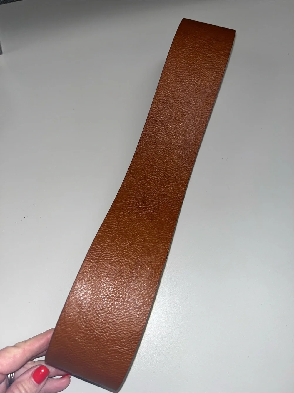 Source Unknown Brown Faux Leather Belt with Round Gold Buckle S/M